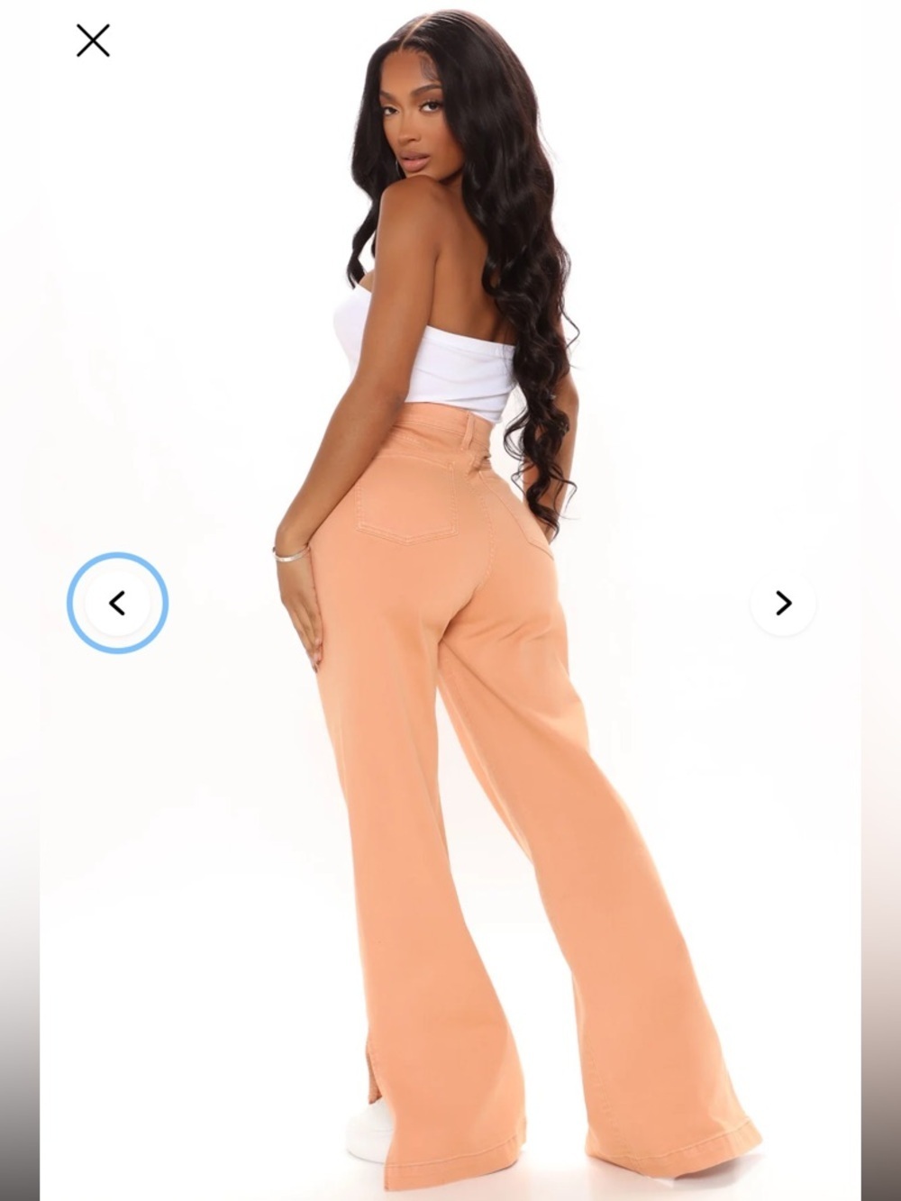 NEW Fashion Nova Stockholm Side Slit Wide Leg Jeans in Rust